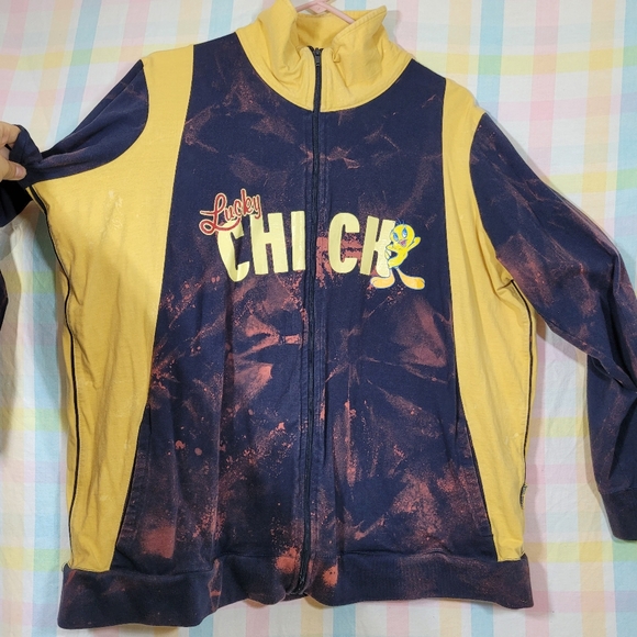 Looney Tunes Tweety Bird Lucky Chick graphic zip up turtleneck sweatshirt - Picture 3 of 8